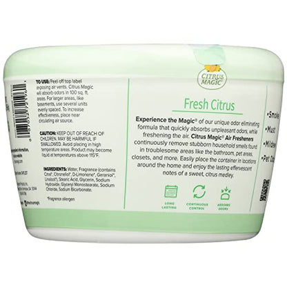 Citrus Magic Odor Absorbing Solid Air Freshener, Fresh Citrus, 20-Ounce, Pack of 2