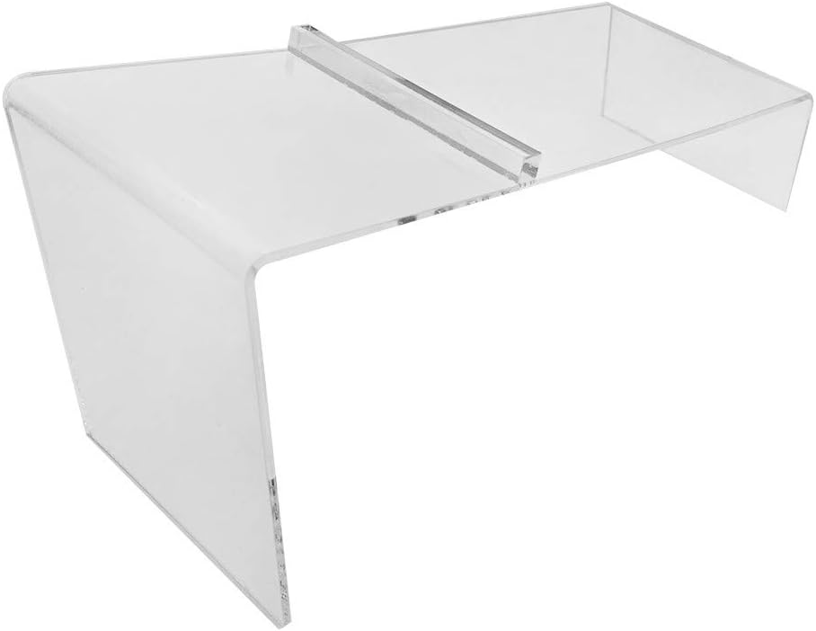 Clear Acrylic Lucite Single Shoe Display Stand Set of 4 Pc with Heels Slant Riser Holder 8'' x 3'' x 4''