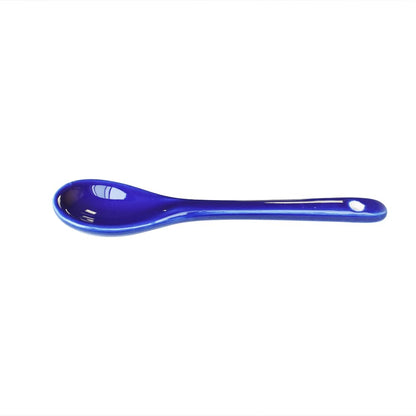 Albedel Blue 6 pcs Porcelain Egg Spoons Ceramic Spoons 4.7 inch Coffee Dessert Yogurt Tea Milky Tea