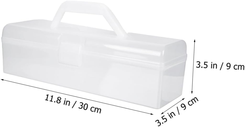 EXCEART 4pcs 12'' Plastic Storage Box for Art & Craft Supplies with Handle, Small Translucent Storage Box