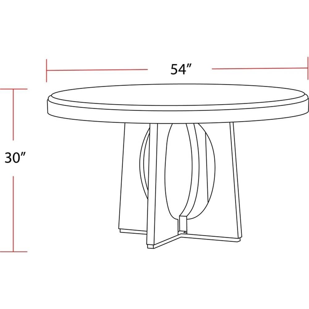 Pemberly Row Contemporary Dining Set, 54" Round Table, Oak Veneer, Stone Top, Natural Finish, Includes 4 Barrel Chairs, Neutral Upholstery, Modern Style, Perfect for Kitchen or Dining Room Spaces