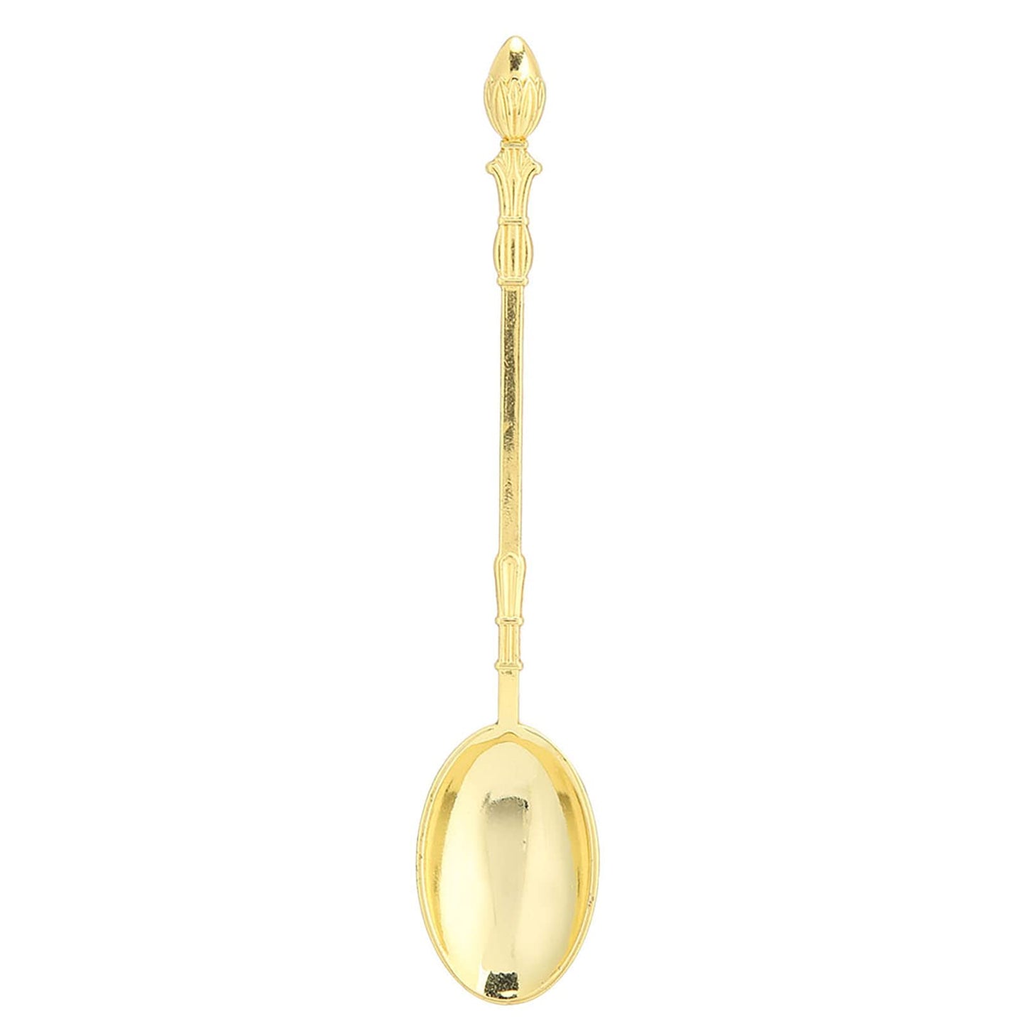 Gold Coffee Spoon for Coffee Bar, 6pcs 5in Long Coffee Stir Spoon Crown Handle Dessert Spoons Tea Spoons Espresso Spoons with Decorative Swan Base Holder (Gold)