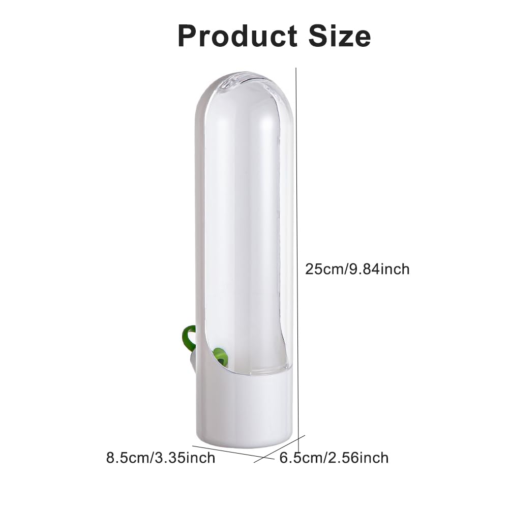 Ovrimelle 2 Pack Herb Keeper Container for Refrigerator, Clear Storage Bottle Fresh Storage Container for Cilantro Parsley Mint, Fresh Produce Saver, Extends Freshness for 2-3 Weeks