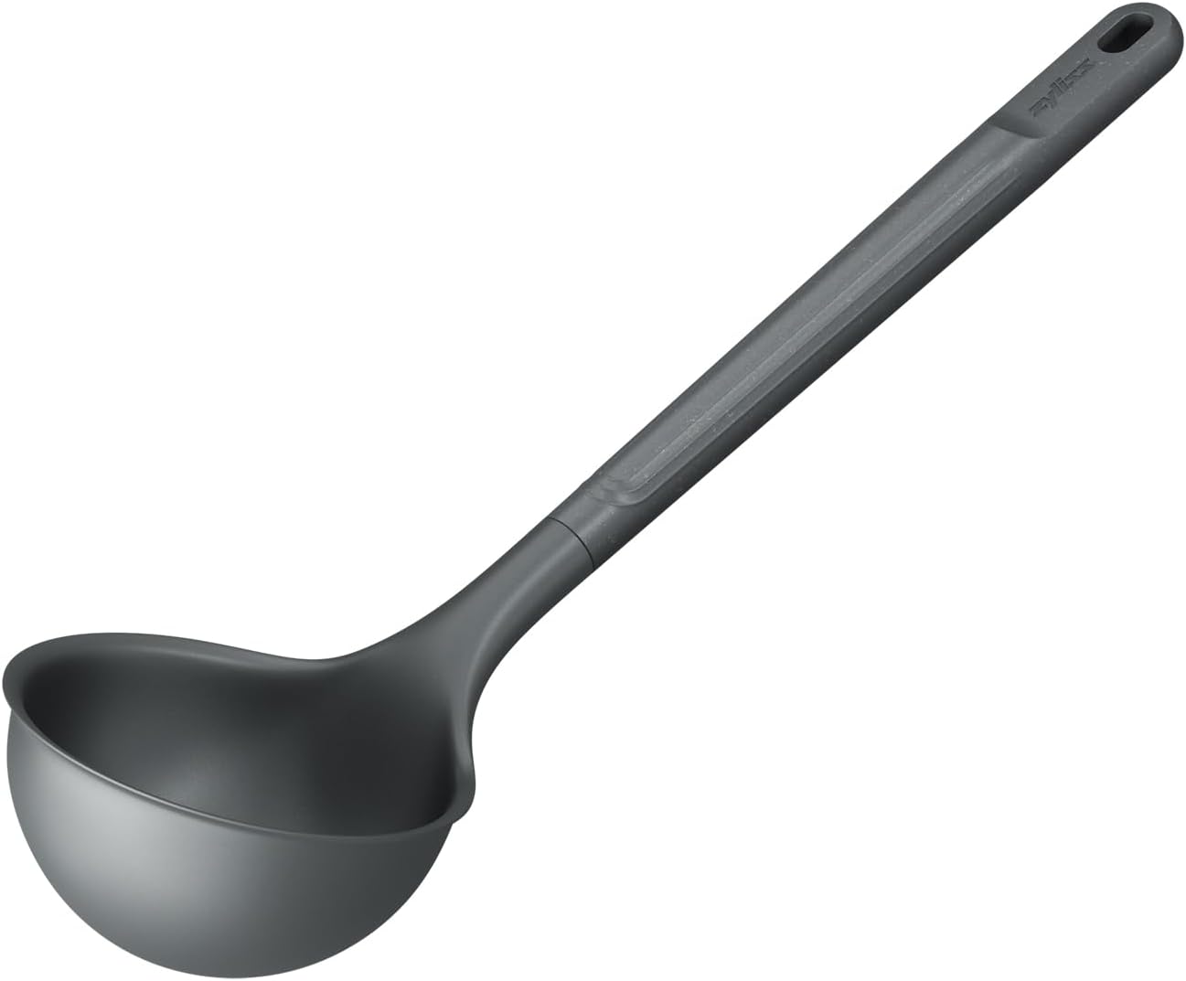 Zyliss Silicone Soup Ladle - Sustainable Wheatstraw/Nylon Ladles for Cooking, 12.5" x 3.7", Beluga Grey