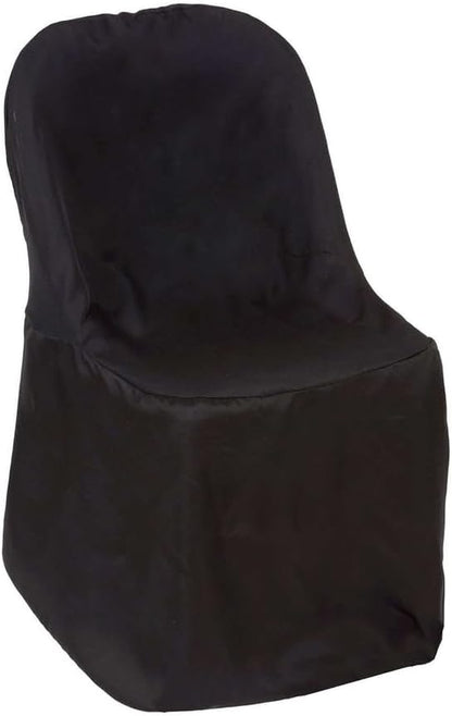 1 Set Efavormart Black Linen Polyester Folding Chair Covers for Dining Chairs Party Wedding Banquet Outdoor Event