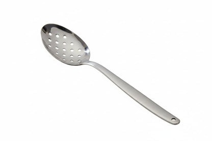 BNAZIND 8 Inch Kunz Spoon Perforated - Small | 18/10 Stainless Steel Silver Chef Spoon for Draining, Plating & Serving & Professional Kitchen Use, Dishwasher Safe
