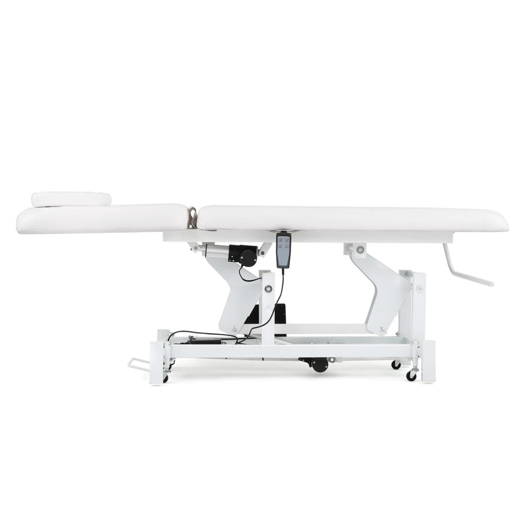 Artist hand Electrical Facial Bed for Esthetician 110V Removable Massage Table 2 Motor Beauty Bed Medical Aesthetic Tattoo Chair with Adjustments, Hand/Foot-Operated,White