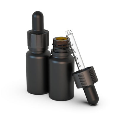 seafulee 10ml Black Coated Glass Bottle with Glass Eye Dropper, 1/3 oz Capacity,UV Safe Bottles for Essential Oils and Aromatherapy Travel Bottle Container(Pack of 12)