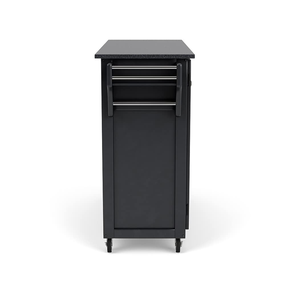 Create-a-Cart Black 2 Door Kitchen Cart with Black Granite Top by Home Styles