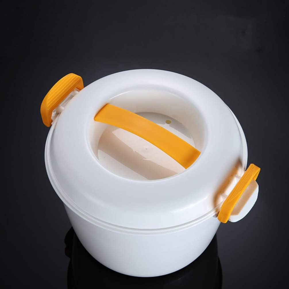 Luxshiny Mini Microwave Pressure Cooker - Portable Steamer for Cooking Soup, Rice, Stews, Oatmeal - Yellow S