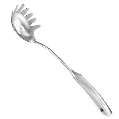 Spaghetti Server, [Rustproof, Integral Forming, Durable] Newness 304 Stainless Steel Pasta Fork with Vacuum Ergonomic Handle, Comfortable Grip Design Spaghetti Server for Kitchen, 14.33 Inches