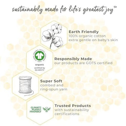 Burt's Bees Baby Organic Cotton Beekeeper Wearable Blanket | Unisex Newborn Essentials