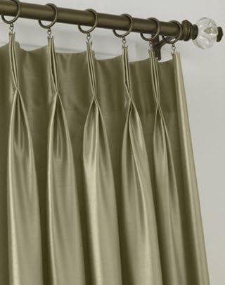 Curtainworks Marquee Faux Silk Pinch Pleat Curtain, 1 Panel, 30 by 84", Bronze