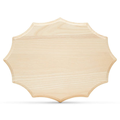 Woodpeckers Oval Wooden Plaque for Crafts - 12 Inch Beveled French Oval Unfinished Wood Craft Base - Pack of 1