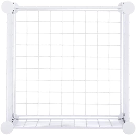 Rubbermaid 3 Piece Stackable Storage Wire Cube Set, Easy Assemble, White, Multi-Use Home Organizer for Closet/Toys
