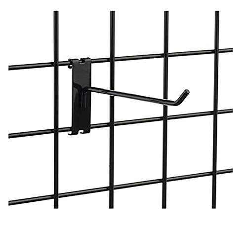 NAHANCO 8" Black Metal GWH8B Gridwall Peg Hooks (Pack of 12)