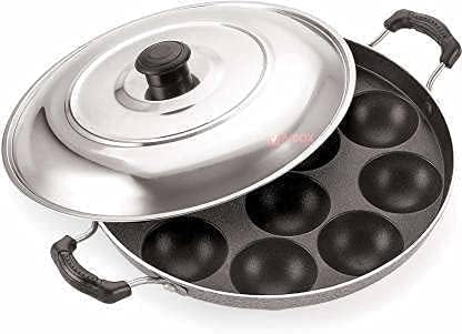 Appam Maker, 12 Cavity Non Stick Appam Pan with Lid