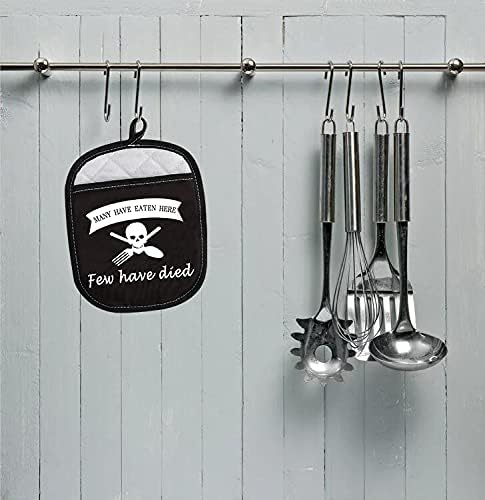 Funny Baking Oven Pads Pot Holder with Pocket - Many Have Eaten Here Few Have Died