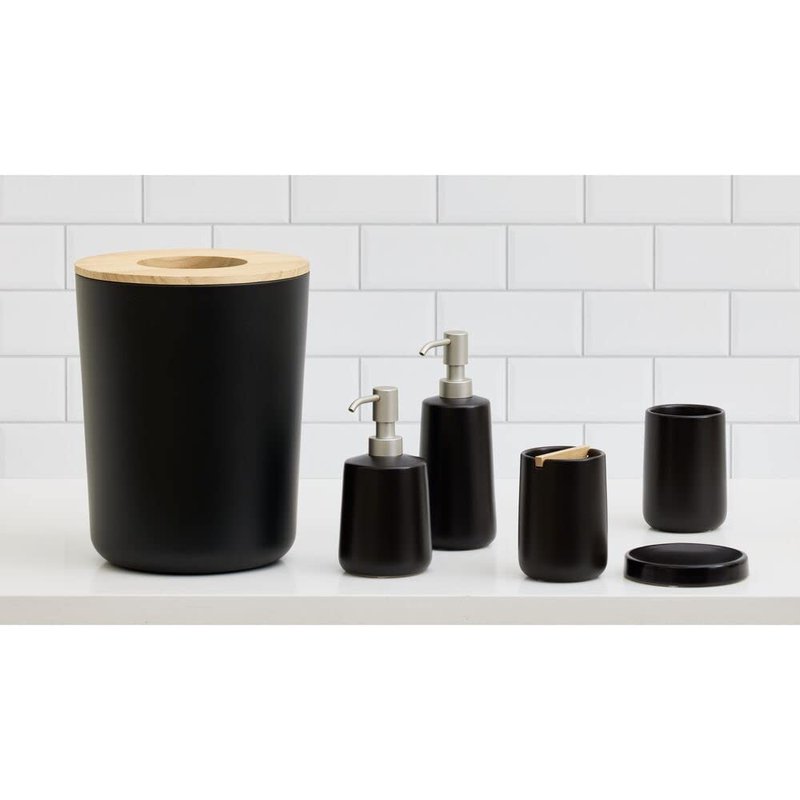 iDesign Ceramic Earth Collection Bar Soap Dish, Matte Black