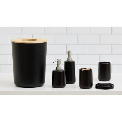 iDesign Ceramic Earth Collection Bar Soap Dish, Matte Black