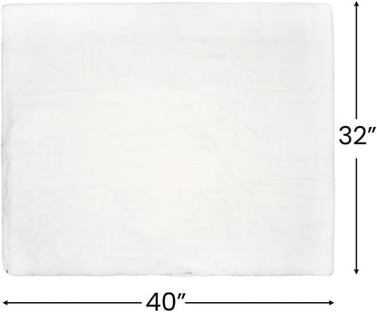 Snow White Polyester Blanket, 32" x 40" (1 Pc) | Luxurious Fluff for Crafts, Winter Decor & Displays