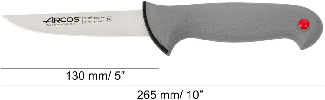 ARCOS Butcher Knife, 5 Inch Nitrum Stainless Steel, 130 mm Blade - Professional Cooking Knife for Meat, Fish,