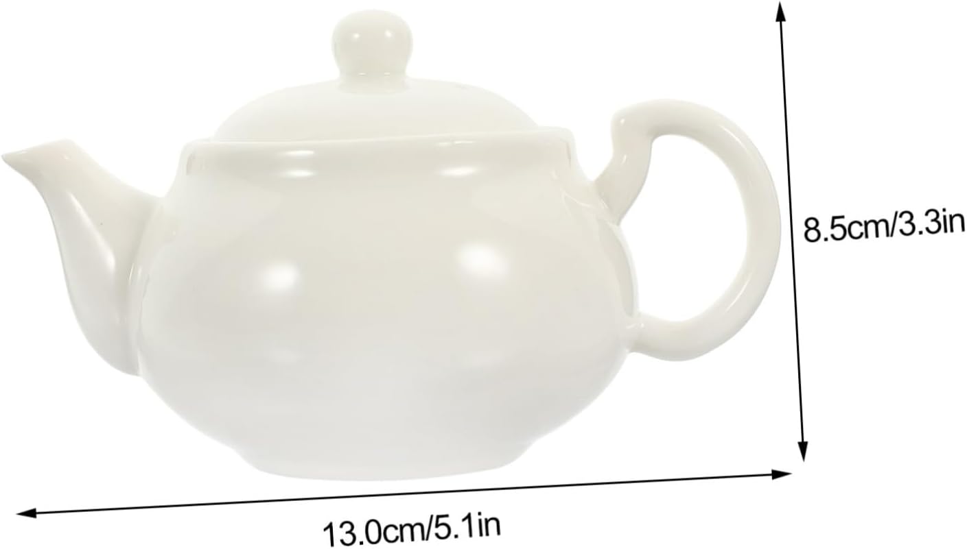 White Ceramic Tea Cups, Teapot, Kettle, Bone China Tea Set, Porcelain, 600ml, 20oz