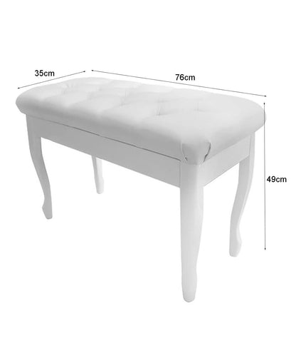Deluxe Wood Piano Stool with Large Storage Box Leather Keyboard Bench for Home & Professional Use Vanity Stool 76 X 35 X 49Cm