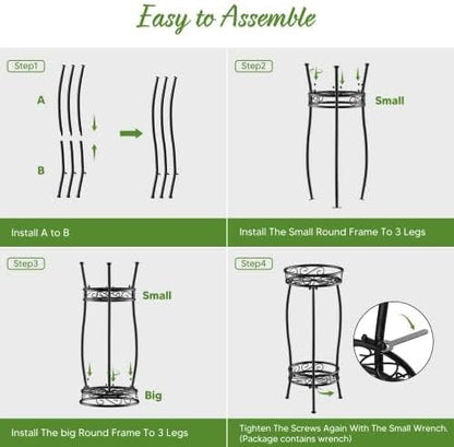 2 26.5" H HOMEXIN Plant Stand Indoor Outdoor, Tier Metal Tall Planter Stand Flower Stand Holder Heavy Duty Rustproof