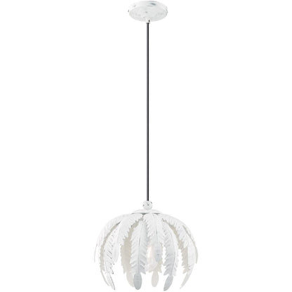 Livex Lighting 41231-60 Acanthus - One Light Mini Pendant, Antique White Finish with Antique White Metal Shade