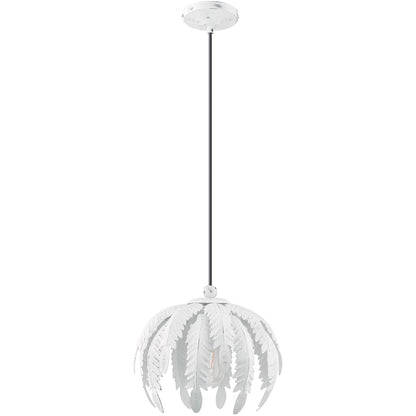 Livex Lighting 41231-60 Acanthus - One Light Mini Pendant, Antique White Finish with Antique White Metal Shade