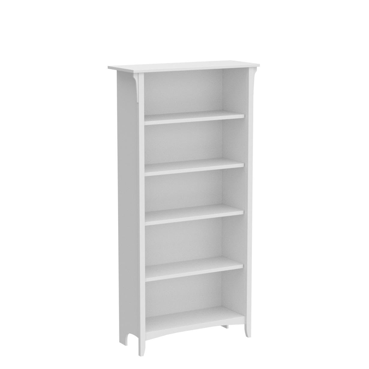 Bush Home Salinas Tall 5 Shelf Bookcase - Set of 2 in Shiplap Gray and Pure White, Vertical Office Storage, Bookshelves for Home Workspace, Multi-Purpose Shelving Units