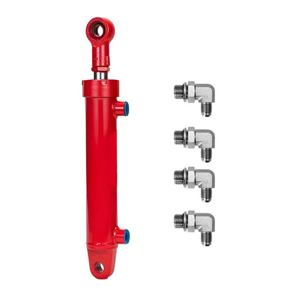 RHKING 2x8 Hydraulic Cylinder 3 Ton Double Acting Welded Hydraulic Cylinder 2" Bore x 8" Stroke with 3/8" JIC 37°(9/16"-18 Thread) Hydraulic End Connectors Maximum Thrust Force 6613lbs
