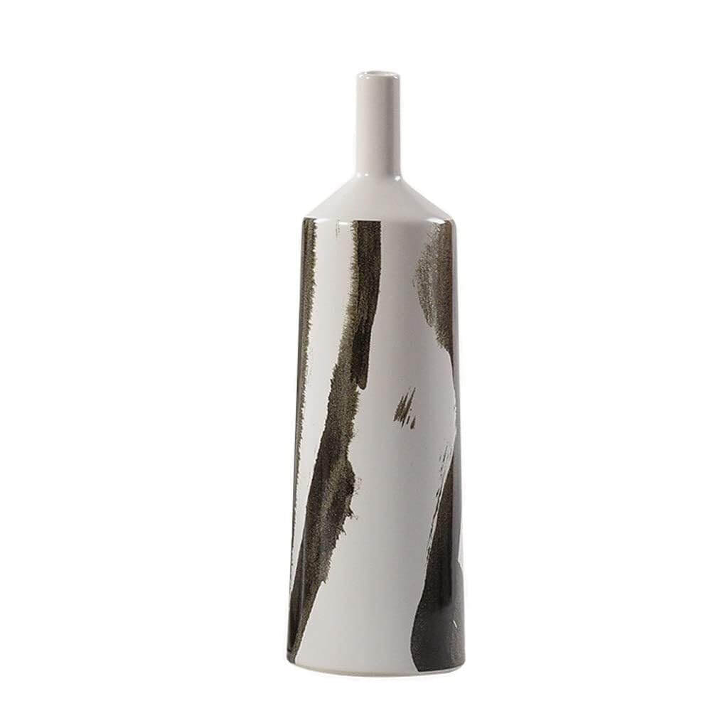 Modern Chinese Ink Wash Ceramic Vase, Handcrafted Countertop Decor for Flowers, Living Room, Office, Gift Idea