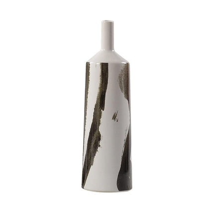 Modern Chinese Ink Wash Ceramic Vase, Handcrafted Countertop Decor for Flowers, Living Room, Office, Gift Idea