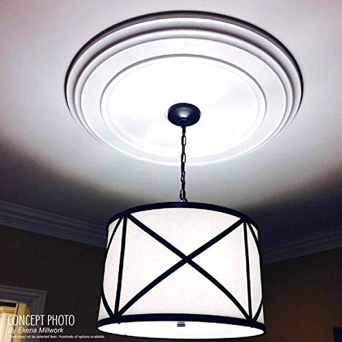 Ekena Millwork CM13OR2 13 1/4"OD x 6 5/8"ID x 1 1/8"P Orrington Ceiling Medallion, Fits Canopies up to 6-5/8", 2 Piece