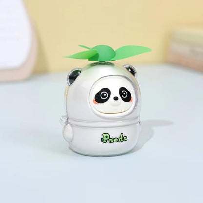 Rechargeable Mini Panda Fan, Cute Animal Tabletop Decoration, Small Desk Fan for Bedside Bookshelf Car Mounted