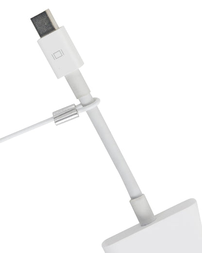TetherTies Cable Organization, DIY Tether Kit - Customizable Cable Tethers for Computers, Adapters & Dongles - Easy Self Installation Tether Cables with Free Crimping Tool (White 60 Pk, 12 inch)