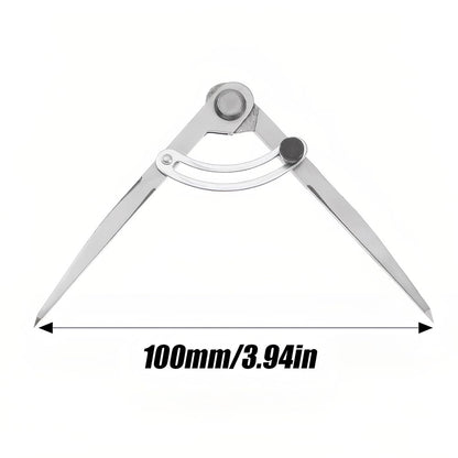 Tiiyee Leather Compass, Wing Divider Leathercraft Compasses Rotating Craft Tool Adjustable Edge Drawing Tool Leatherwork for Sewing Handmade Drafting Woodworking Metalworking Rotating Scratch(100mm)