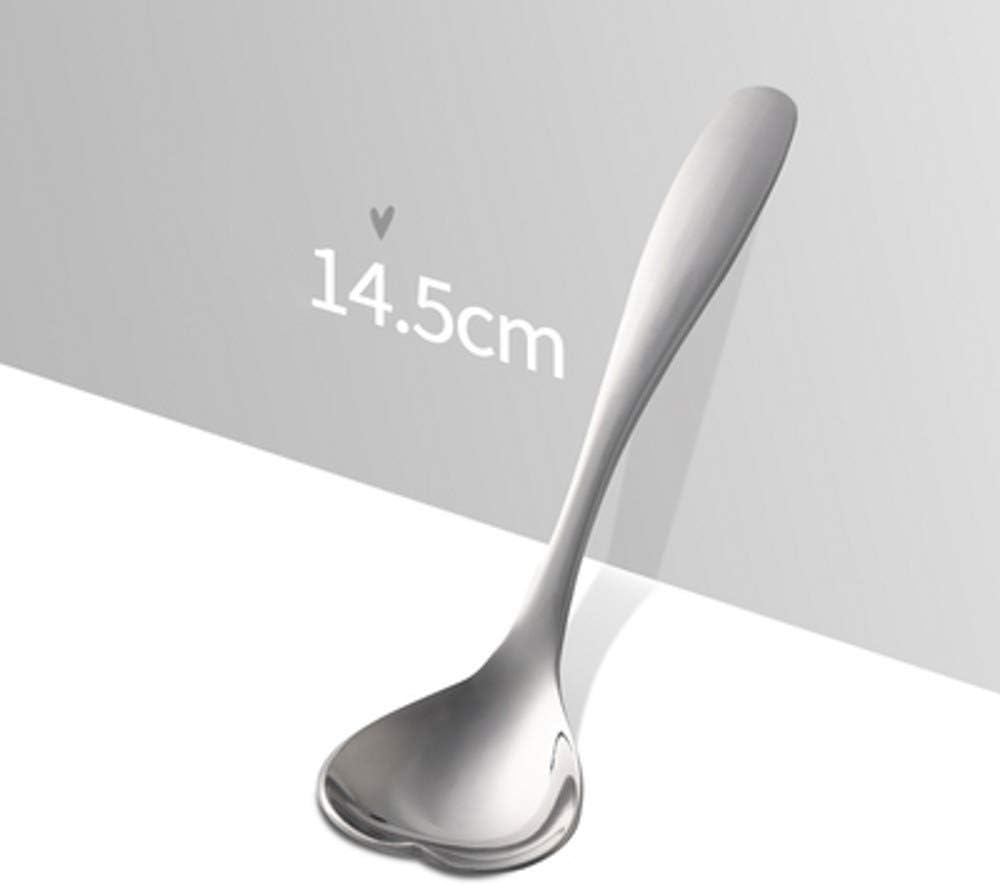 Cute Heart Shape Spoon, Stainless Steel Coffee Spoon, Dessert Tea Appetizer Spoon for Cake Ice Cream