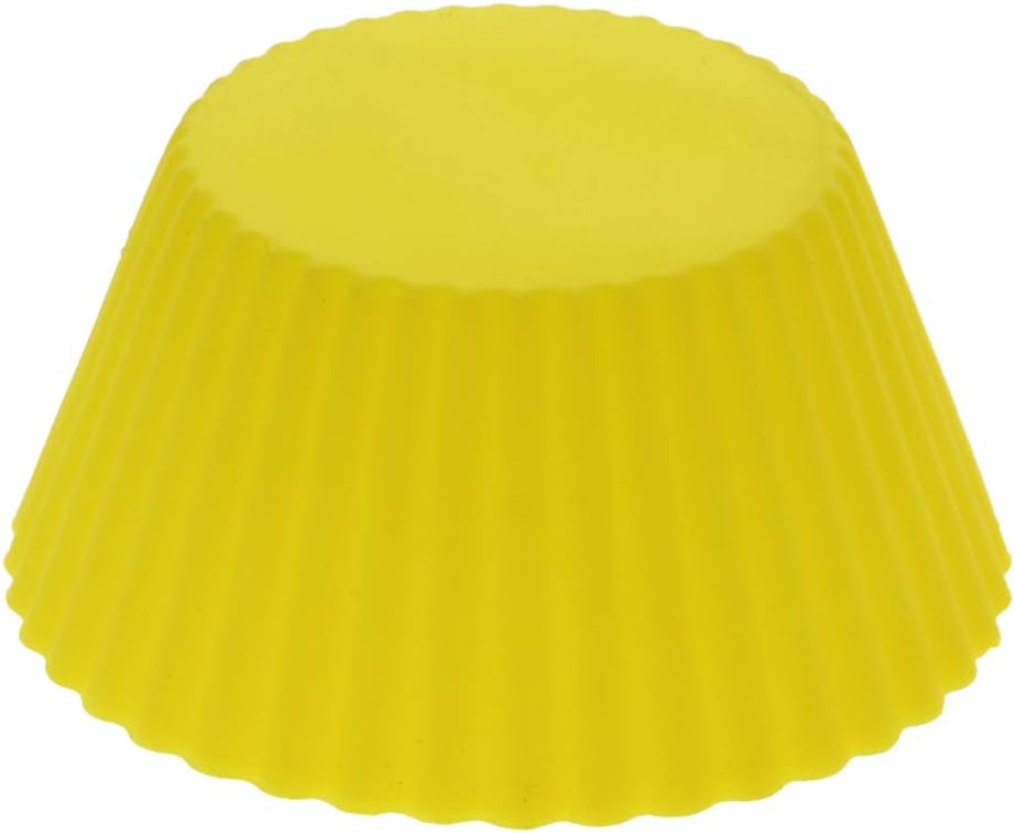 Utoolmart Silicone Baking Cups, Yellow Reusable Non-stick Cake Molds Set for Party Bakery Supplies, 5 Pcs