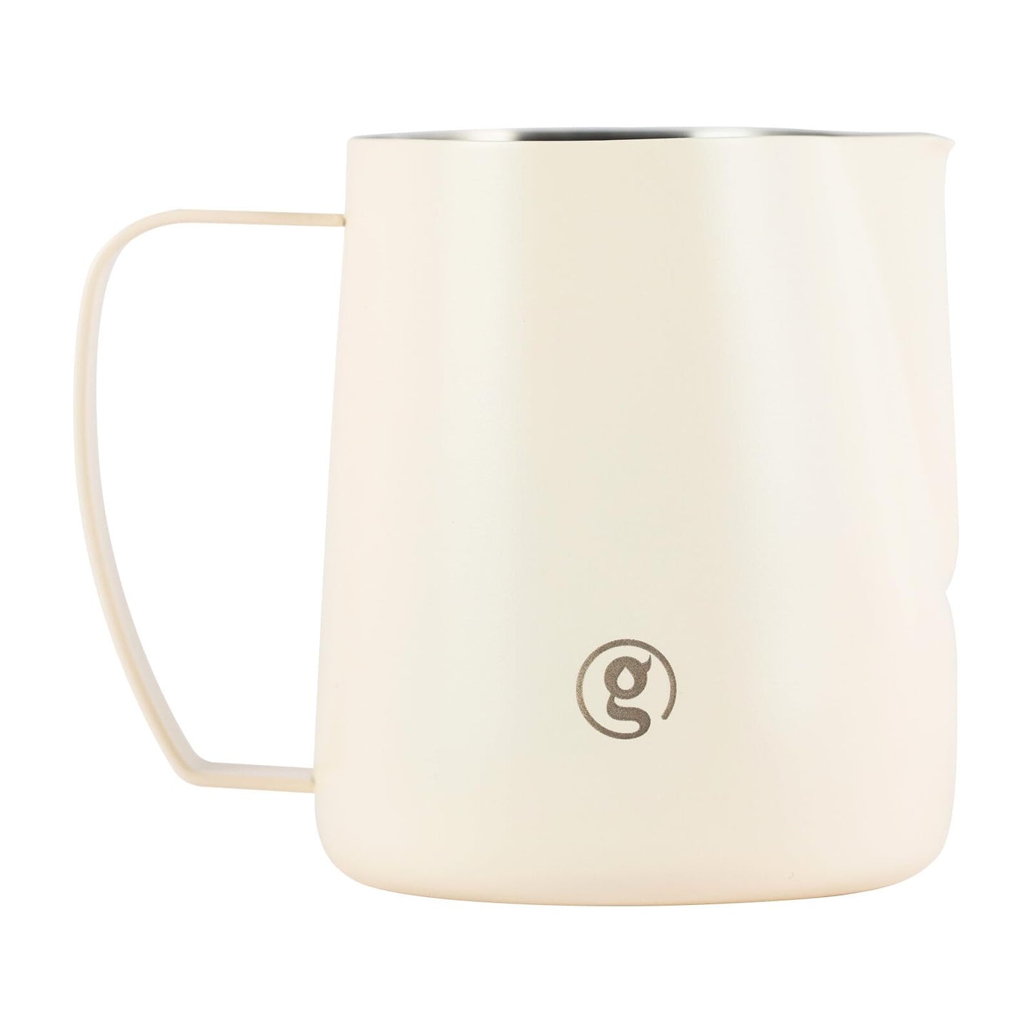 Gemilai 450ml Milk Frothing Pitcher -15.2oz Professional Coffee Steaming Jug for Lattes, Cappuccinos & Espresso, Heat-Resistant Handle, Easy Pour Spout, Durable & Easy to Clean,White