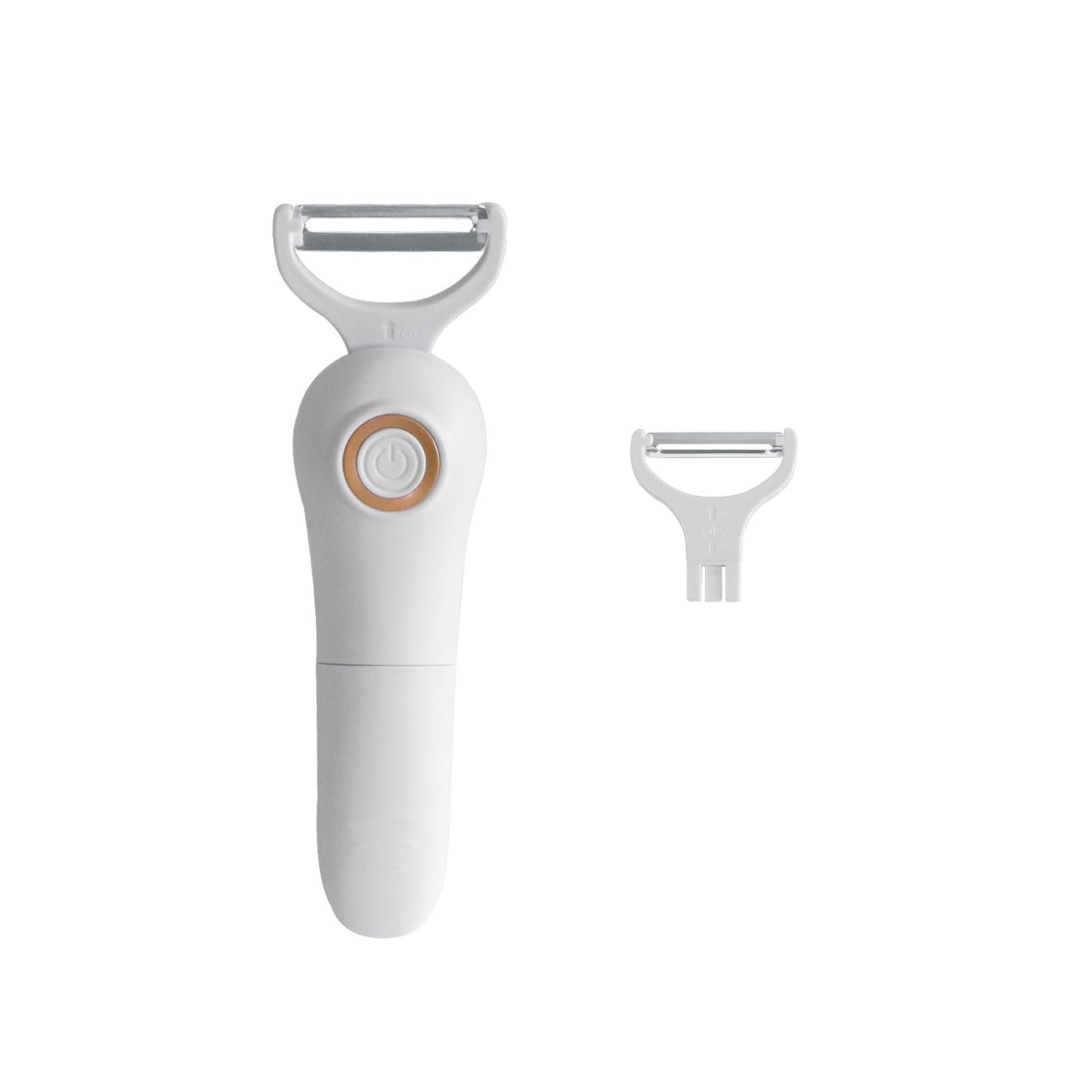 2-in-1 Electric Peeler | Auto Blade for Fruits/Vegetables | 2 Interchangeable Blades | 2*AAA | Kitchen, Travel, Camping