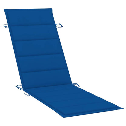ZQQLVOO Sun Lounger with Table Royal Blue, Wood Solid Acacia Wood Standard Outdoor Chaise Lounge Sunbed for Beaches Pools