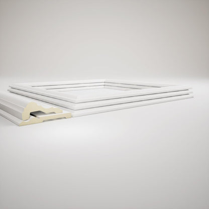 94 1/2"L (Adjustable 36"H to 40"H) Ashford Square Panel Traditional Wainscot Paneling Kit