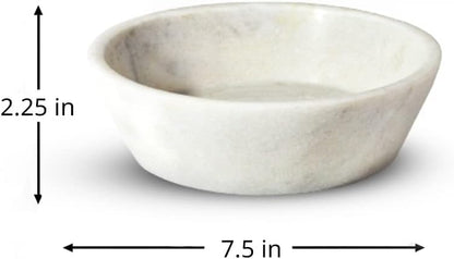 Serene Spaces Living White Marble Bowl - Decorative Multi-Purpose Catchall for Home Decor, Measures 2.25" Wide