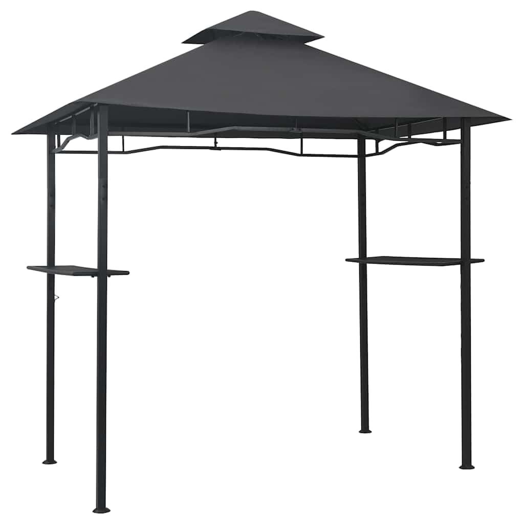 Anthracite Steel BBQ Gazebo, 94.5x59.1x100.4 inch Large Outdoor Canopy for Grilling, Flame-Retardant Polyester Fabric, Patio Tent Outdoor Structures