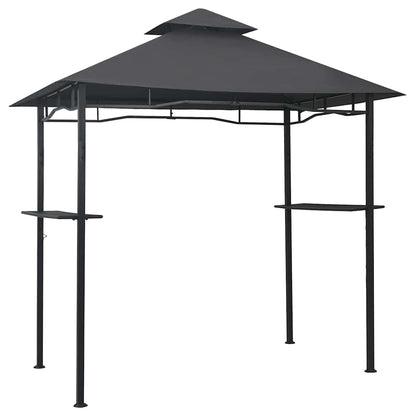 Anthracite Steel BBQ Gazebo, 94.5x59.1x100.4 inch Large Outdoor Canopy for Grilling, Flame-Retardant Polyester Fabric, Patio Tent Outdoor Structures