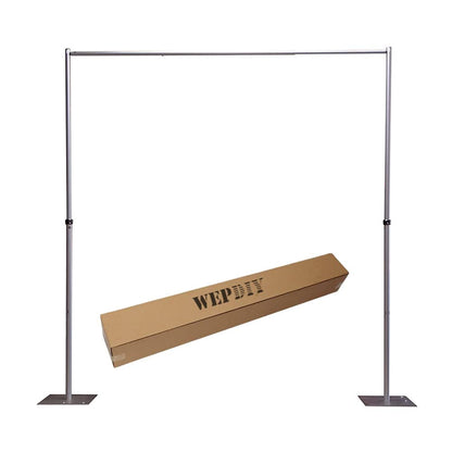 WEPDIY Portable Pipe and Drape Heavy Duty Backdrop Stand, ADJ Metal Frame and Heavy Metal Base for Wedding, Birthday Party, Photography Backdrop(Tall-10FT & CrossBar-10FT)