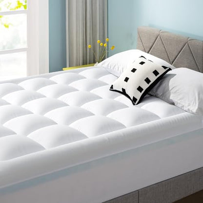 Best Price Mattress 4 Inch Pillowtop Mattress Topper and Pad Combo, 2 Inch Egg Crate Foam Mattress Topper, 2 Inch Plush Mattress Pad, Certified Safe Foam and Fabric, Dorm Essentials, Full